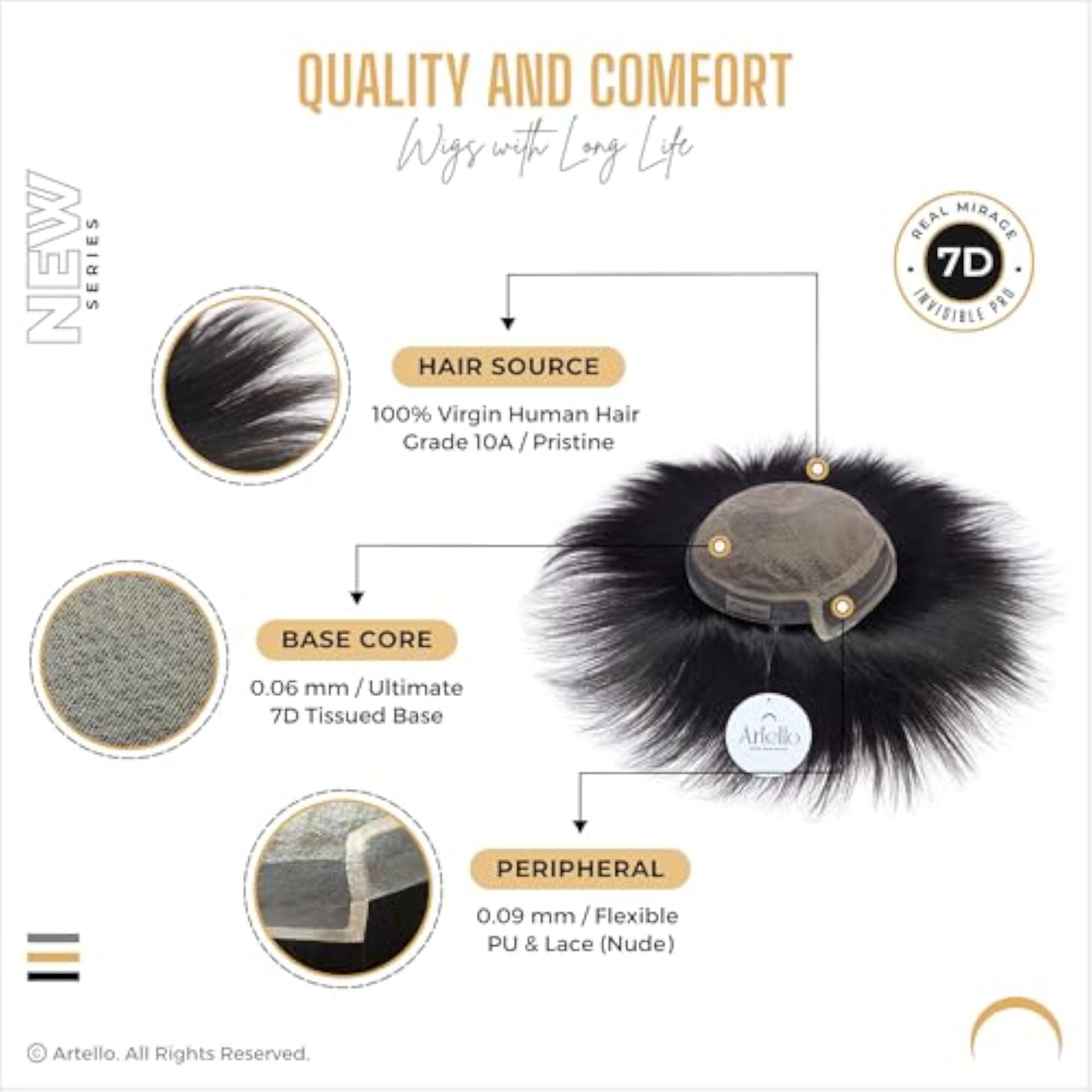 Men's Real Mirage Front Lace Hair Patch, Skin Base